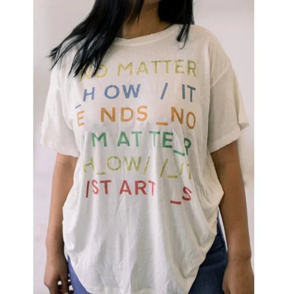 People Of Leisure Radiohead No Matter Band Tee Oversized Graphic T-Shirt Rock - Picture 3 of 11